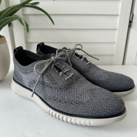Cole Haan ZeroGrand Gray‎ Stitchlite Wingtip Knit Oxford Dress Shoes Men Size 8M main image 4